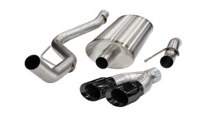 Ford F-150 Raptor Performance Exhaust - Single Side Exit - CORSA Performance - Cat Back Sport with Twin 4.0in. Black PVD Pro-Series Tips - Black - `11-`14